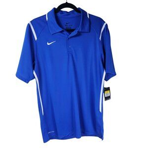 Nike Dri-Fit Mens Blue Polo Shirt S Athleisure Casual Athletic Breathable